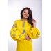 Embroidered Mini Dress "Bohemian Roses" Yellow